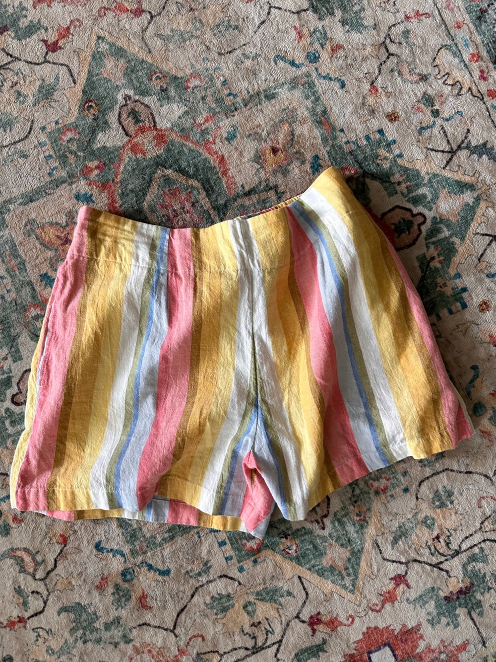 Billabong Yellow Pink Blue Striped Women's Shorts